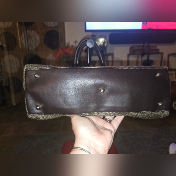 Furla Woven Tote Bag with Brown Handles - Picture 4 of 10